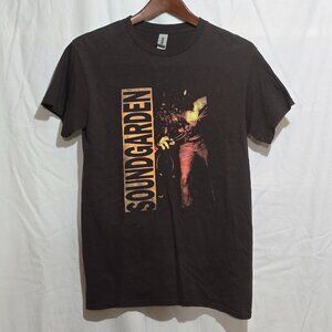 Vtg Gildan Heavy Cotton SOUNDGARDEN Louder Than Love SS Crewneck - Brown - Sz S*